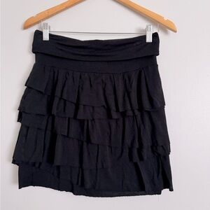 Black Tiered Ann Taylor Loft Tiered Skirt